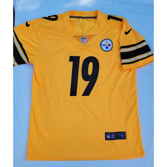 Pittsburgh Steelers JuJu Smith-Schuster Nike jersey #19 Size L Yellow - Picture 1 of 8